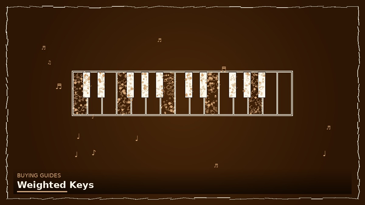 Close-up of weighted piano keys on a digital piano showing key depth and texture